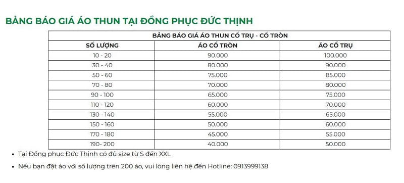 Báo giá may áo thun theo yêu cầu phường Trung Mỹ Tây 26