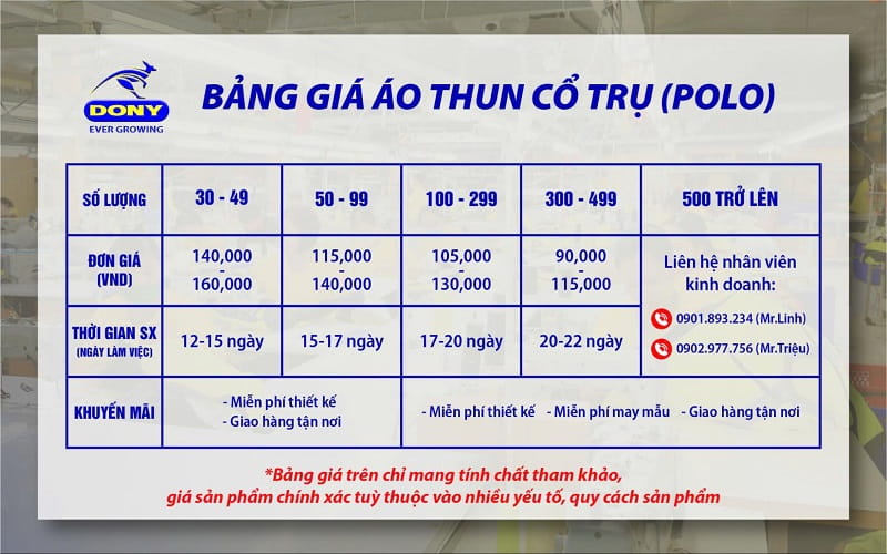 Báo giá may áo thun theo yêu cầu phường Trung Mỹ Tây 18